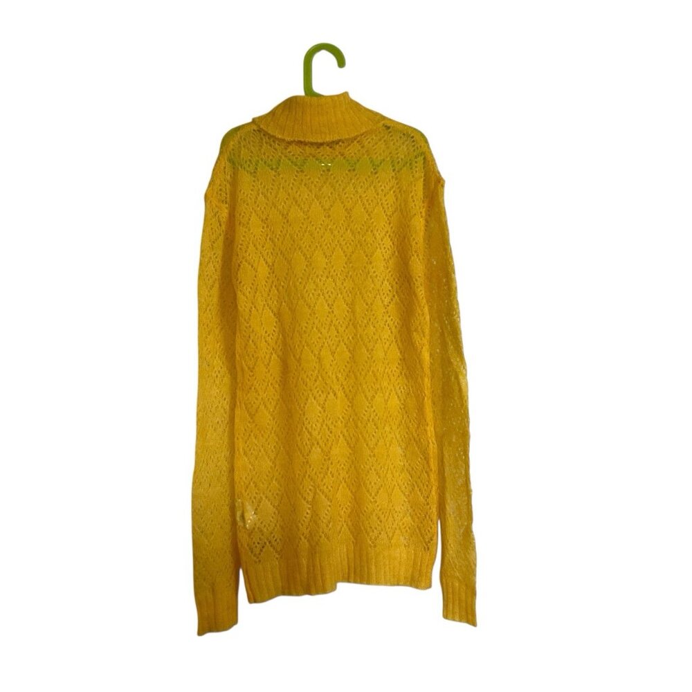ICEWEAR Turtleneck knitted Wool Mohair long sweater Sz XS Mustard - Picture 5 of 9